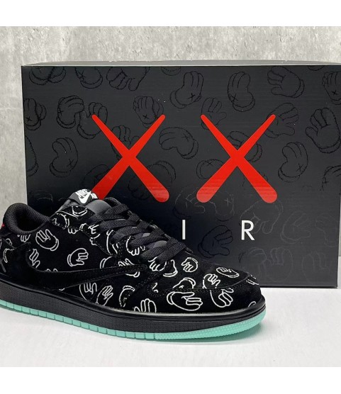 Jordan 1 kaws low black